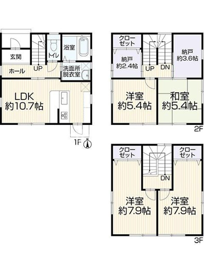 【間取り】 | 浜松市中央区海老塚町 中古戸建て | 効率的かつ暮らしのことをしっかり考えた間取りです
