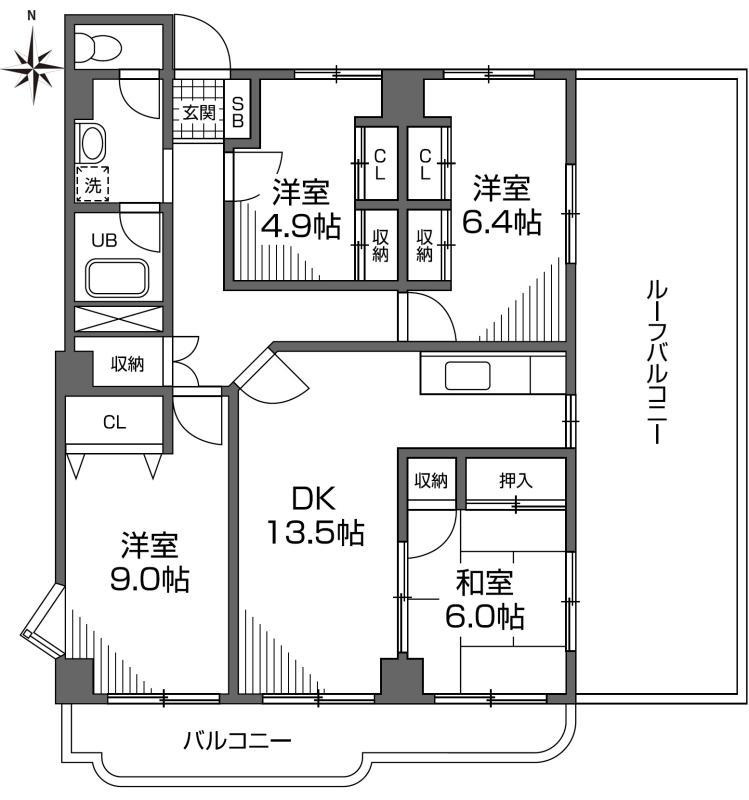 グランメール成城の間取り|間取り図