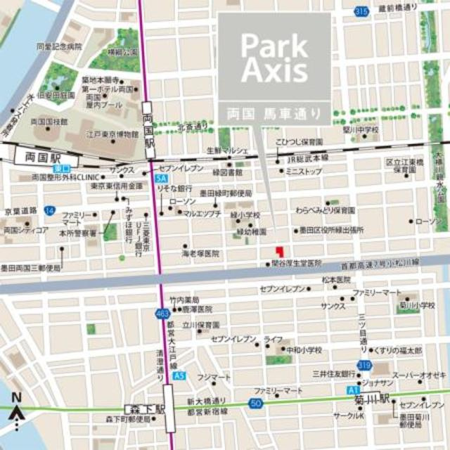 パークアクシス両国馬車通りの地図