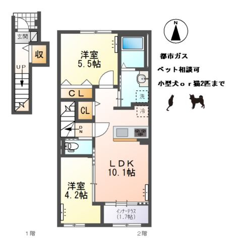 小信中島新築アパートの間取り