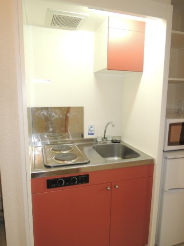 レオパレス平岸高台のキッチン|２口電気コンロ