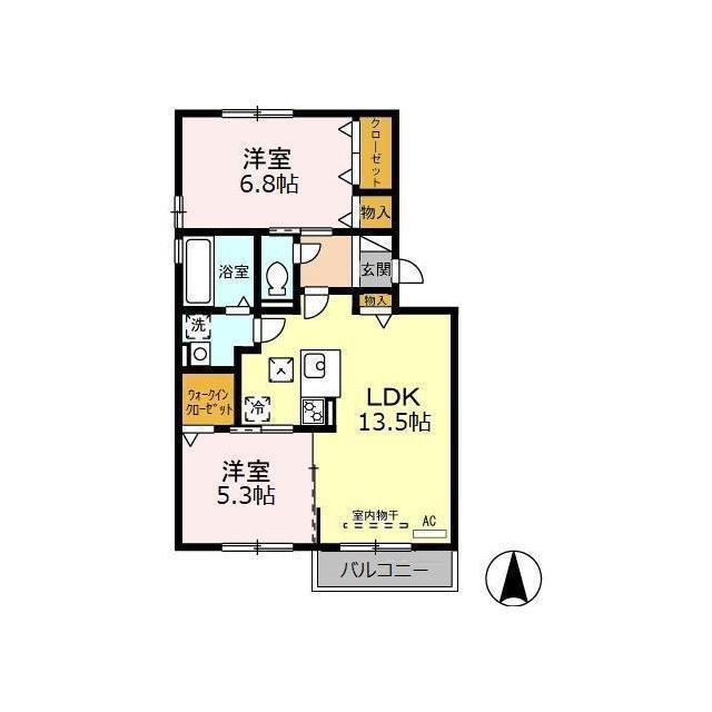 羽島郡岐南町八剣北１丁目のアパートの間取り