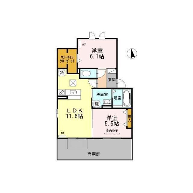 各務原市鵜沼三ツ池町２丁目のアパートの間取り
