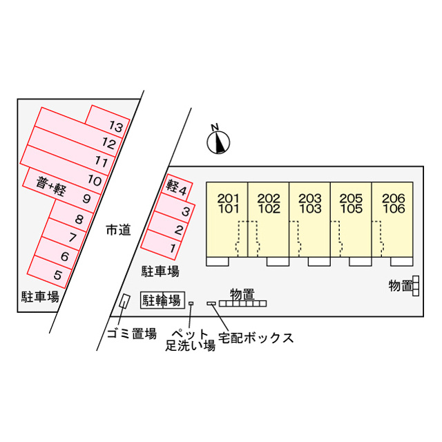 岐阜市領下１丁目のアパートの駐車場