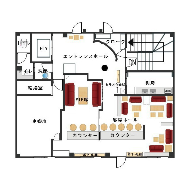 岐阜市住吉町の店舗一部の間取り