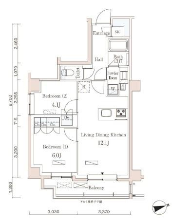 【間取り】 | パークアクシス市谷左内町