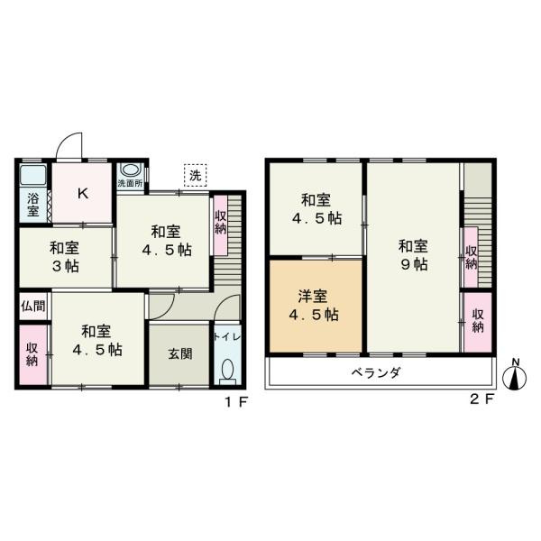 和歌山市加納　中古戸建の間取り