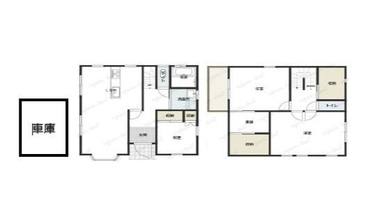 海南市岡田　中古戸建の間取り