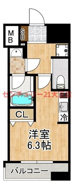 パークフラッツ弁天町駅前の間取り