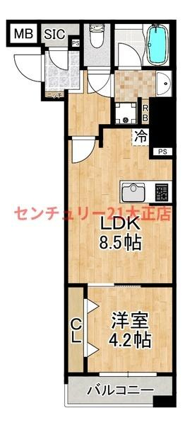 パークフラッツ弁天町駅前の間取り