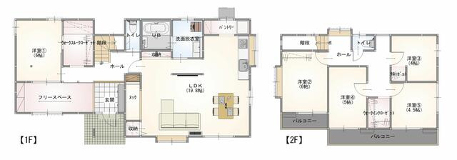 宇都宮市下岡本町　5ＳＬDＫ　中古住宅の間取り