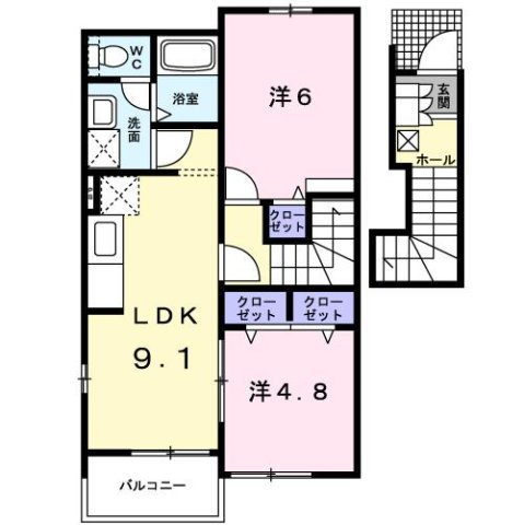 サンシャイン花房Ａの間取り