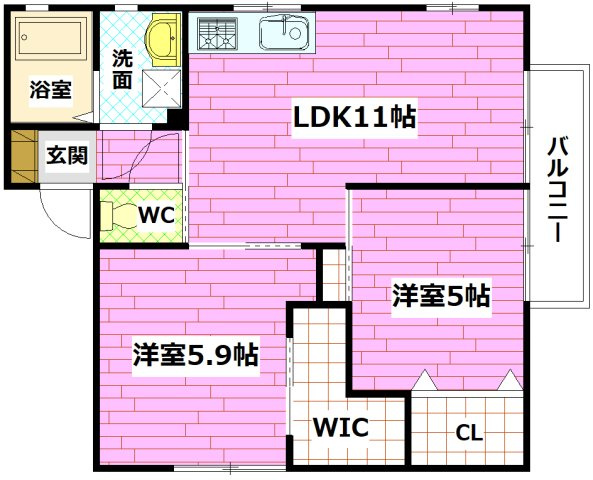 Ｔ’ｓレーヴィンスの間取り