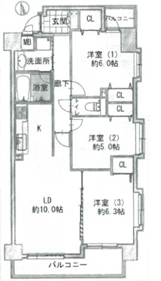 【間取り】 | ダイアパレス八広花水木通りトリニティ