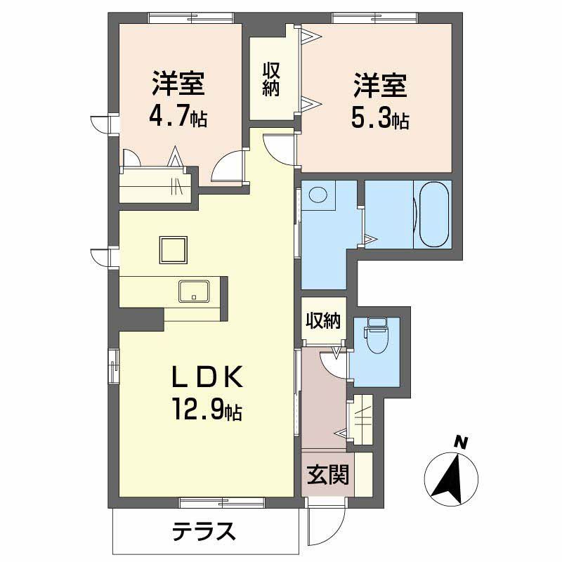 シャーメゾンサンヒルズ Ｂ棟の間取り