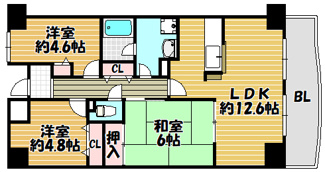 【間取り】 | グランドソーワ今福鶴見