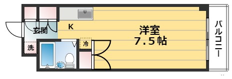 アサヒハイツの間取り|反転タイプ
