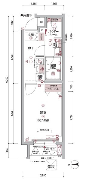 ARCOBALENO UMEYASHIKIの間取り