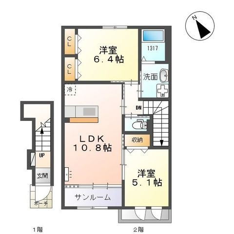 フォレットＡの間取り