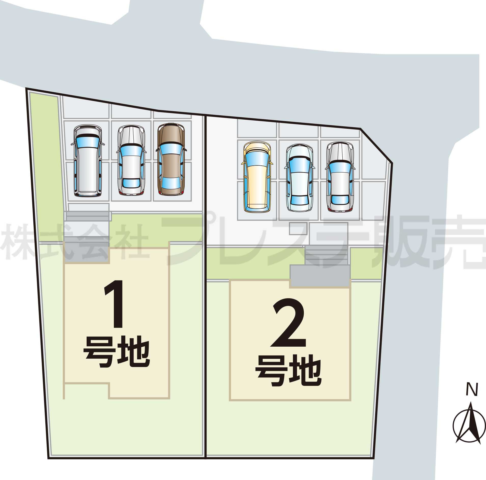 奈良市菅原町の新築一戸建 全２区画の区画図|全体区画図