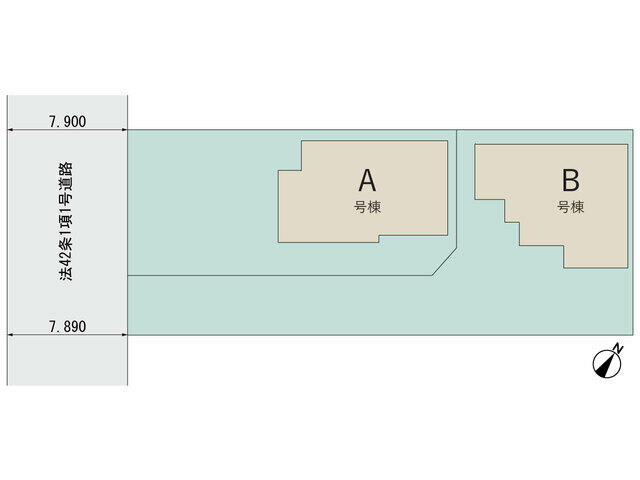 葵区唐瀬 新築住宅の区画図