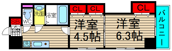 セントラル南船場の間取り