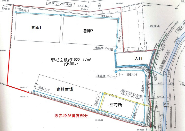 厚木市上古沢の倉庫の間取り