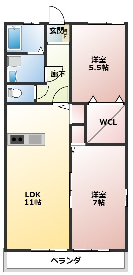 Casa　Felice　A棟の間取り