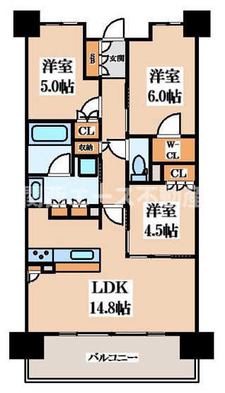 【間取り】 | ファインレジデンス住道駅前