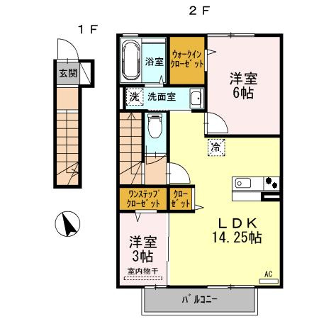 ディアコート合川 A棟の間取り