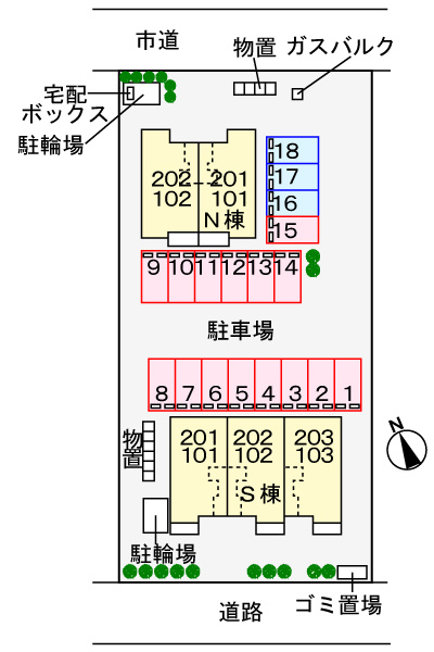 ベル　オーブ　Ｎの区画図