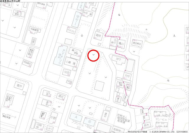 11/18新規　土地　高山市中山町　2236万（角地）の地図
