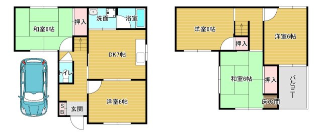 汐ノ宮貸家の間取り