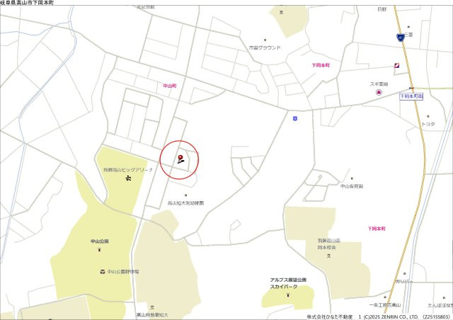 11/17新規　土地　高山市中山町　1198万の地図