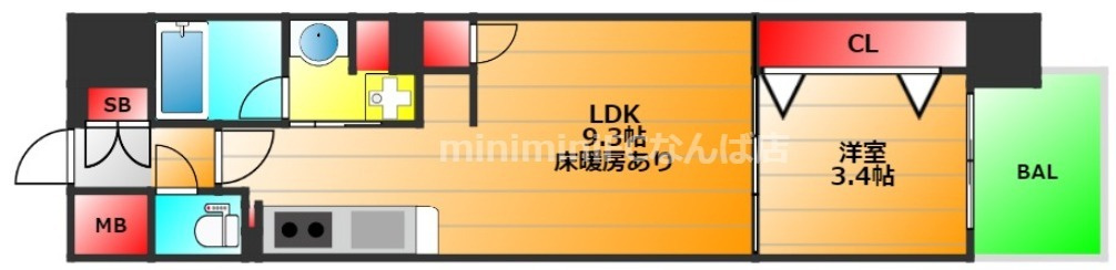 アーバネックス心斎橋イーストの間取り