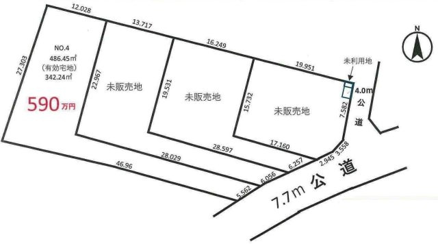川越市大袋新田　建築条件なし売地　西武新宿線『南大塚駅』徒歩24分　【大東西小学区】の土地図