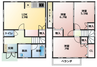 【間取り】 | 本新町N貸家