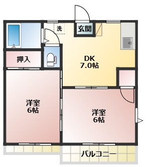 【間取り】 | フォーブル鍵山B