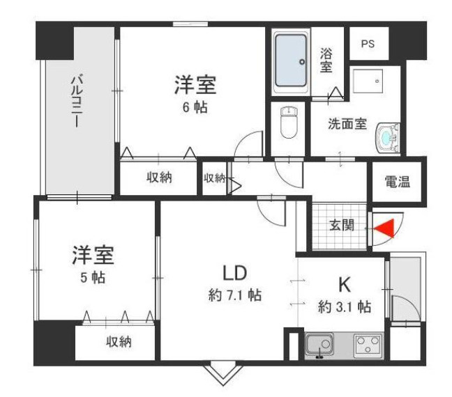 abitare Naniwa Inariの間取り