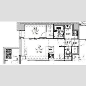 S-RESIDENCE阿波座chiaroの間取り