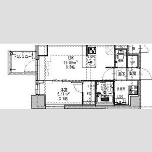 S-RESIDENCE阿波座chiaroの間取り