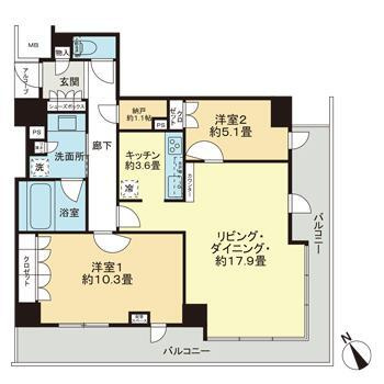 ザ・パークハウス神戸タワーの間取り