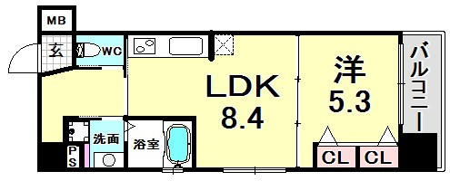プリオーレ三宮の間取り