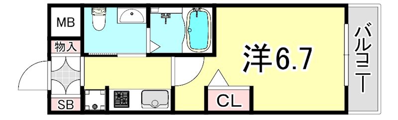 エステムコート阿波座プレミアムの間取り