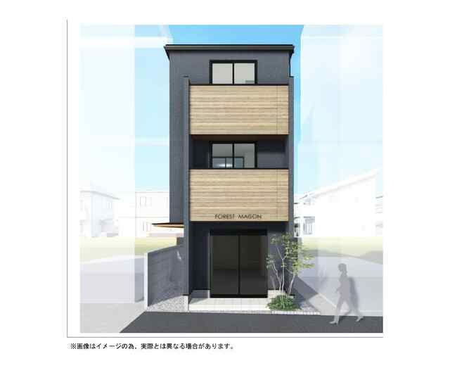 世田谷区喜多見８丁目のアパートの外観パース