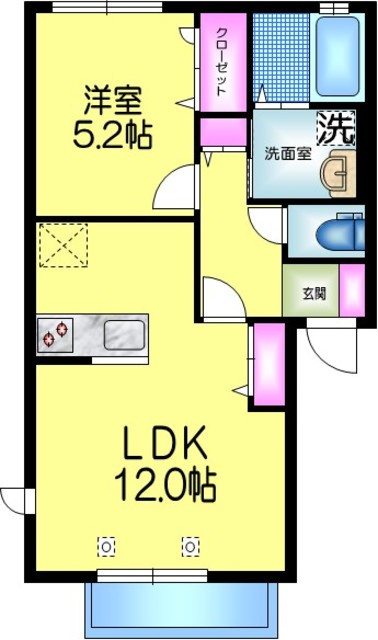 Ｍａｉｓｏｎ　ｄｅ　Ｐａｌｍ　北鹿浜２の間取り|★１フロア２住戸★