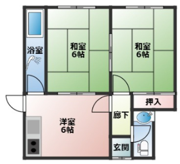 美濃町3丁目貸家の間取り