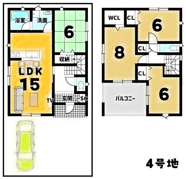 大原野灰方町４号地の間取り
