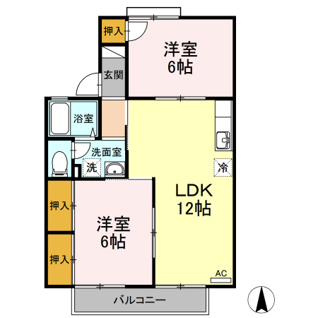 【間取り】 | セジュール西村　A棟
