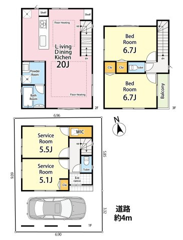 【間取り】 | 板橋区徳丸4丁目　新築戸建 | 4LDK＋カースペース